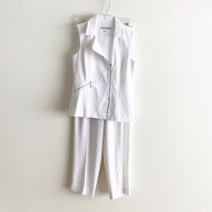 Nicole Alexander White Top and Bottom Set